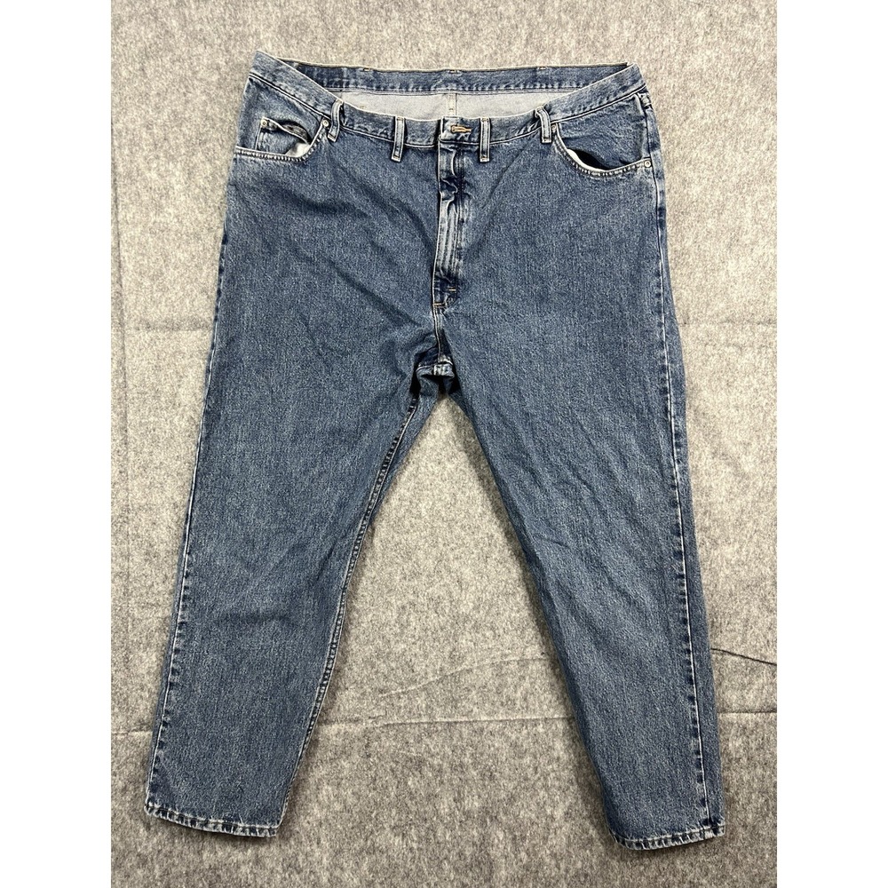 Wrangler Five Star Men's Medium Wash Jeans Regular Fit Straight Leg Size 48x30